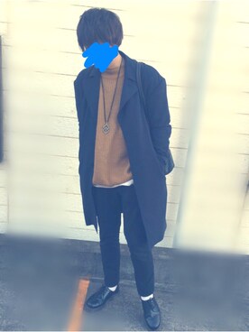 「SEVENDAYS=SUNDAY（セブンデイズサンデイ）のアイテム（ニット/セーター、ブラウン系）」を使った、⭐️おっきー⭐️さん（メンズ）の冬コーディネート