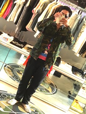 「アイテム（ミリタリージャケット）」を使った、Hiroyuki Katoさん（メンズ・185cm・30代）の夏コーディネート