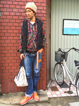 「ストリート服が好き」｜「アイテム（ダウンジャケット/コート）」を使った、Hiroyuki Katoさん（メンズ・185cm）の秋コーディネート