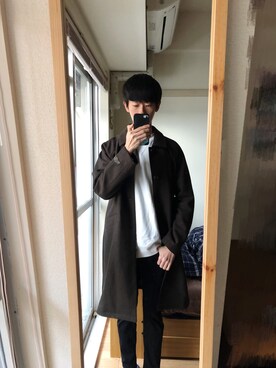 「アイテム（ステンカラーコート）」を使った、みんさん（メンズ・170cm・20代）の冬コーディネート