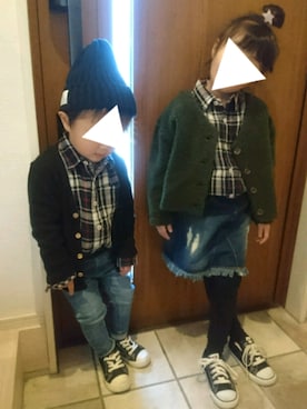 「アイテム（スカート）」を使った、yutaさん（キッズ・110cm）の冬コーディネート