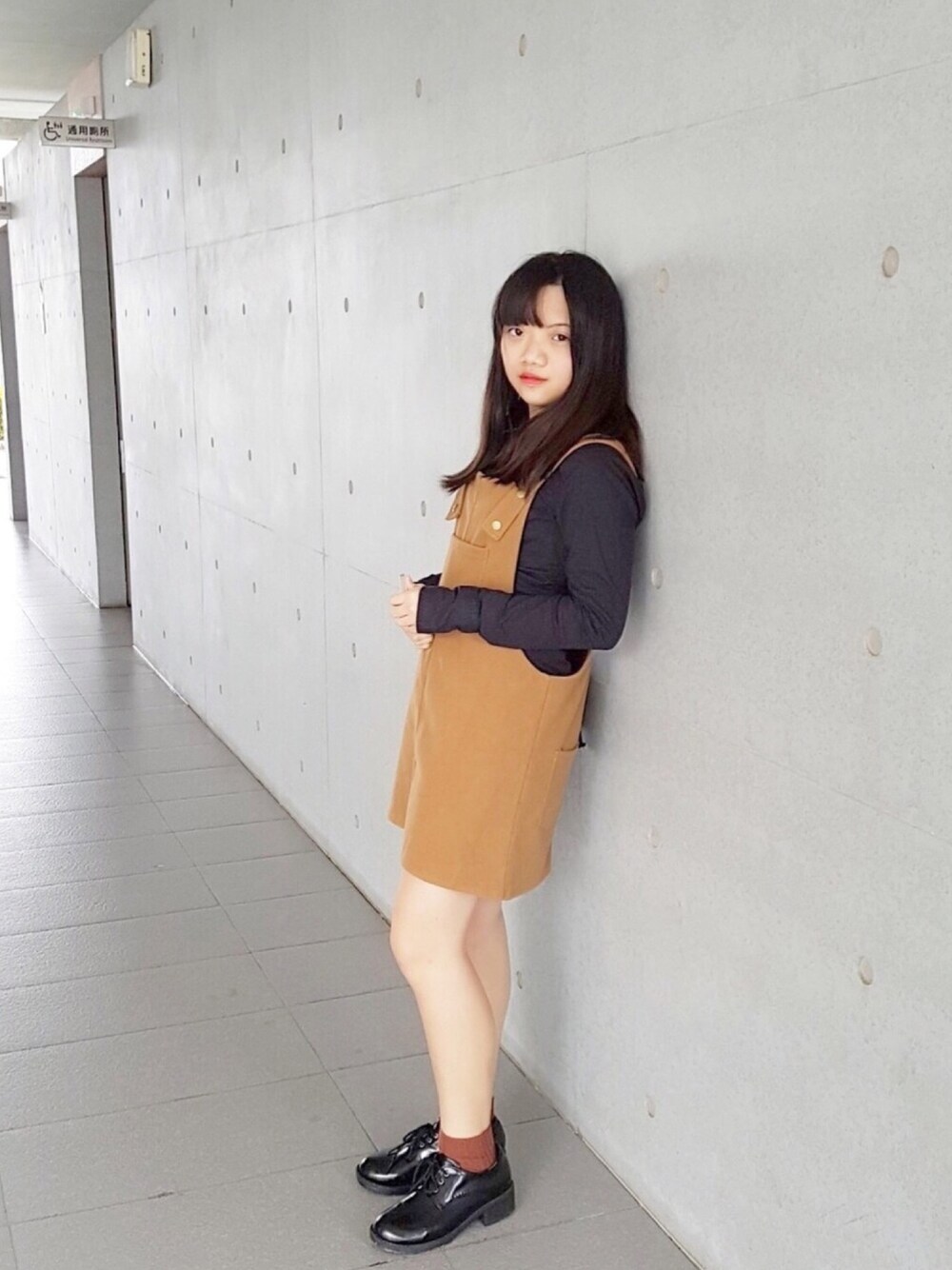「girl、今日のコーデ、TOMMY HILFIGER、MAYBELLINE、Taiwan、TAIPEI」｜「TOMMY HILFIGERのアイテム（シャツ/ブラウス、ブラック系）」を使った、Sayuriiiさん（レディース・150cm）の冬コーディネートの1枚目の写真