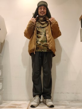 「override 」｜「アイテム（ダウンジャケット/コート）」を使った、ぐっさんさん（メンズ・169cm）の秋コーディネート