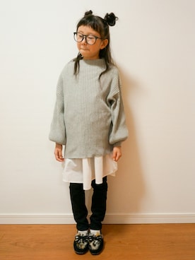 「秋のマイ旬スタイル」｜「アイテム（モカシン/デッキシューズ）」を使った、sakana さん（キッズ・110cm）の秋コーディネート