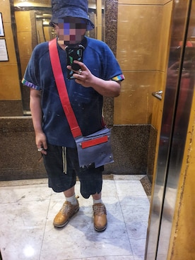 「YMC（ワイエムシー）のアイテム（トップス）」を使った、Tim Ngさん（メンズ・163cm）の夏コーディネート
