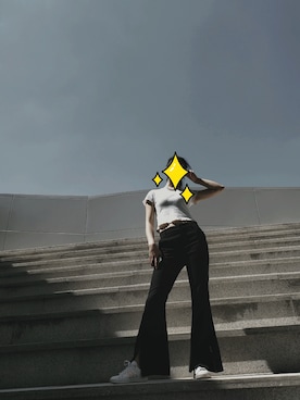 「ONLY（オンリー）のアイテム（パンツ）」を使った、我希望他像旺仔一样奶さん（レディース・173cm）の冬コーディネート