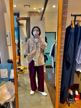 「S H（エスエイチ）のアイテム」を使った、佐藤 智哉さん（メンズ・168cm）の春コーディネート
