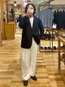 「white pants」｜佐藤 智哉さん（メンズ・168cm）の春コーディネート