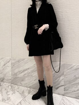 「シャネル」｜「アイテム（ワンピース/ドレス）」を使った、NATSUKIさん（レディース・160cm）の冬コーディネート