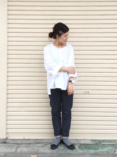 まる ユニクロのシャツ ブラウスを使ったコーディネート Wear