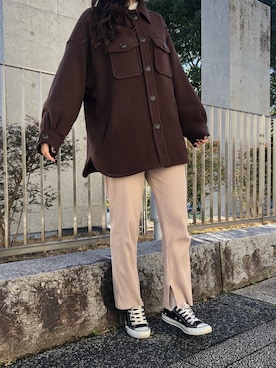 「CONVERSE（コンバース）のconverse（コンバース） ALL STAR OX（オールスターOX）（スニーカー）」を使った、アオキさん（レディース・164cm）の冬コーディネート