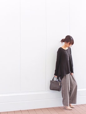 「Roomy's（ルーミーズ）のアイテム（その他パンツ）」を使った、YUNAさん（レディース・163cm）の冬コーディネート