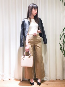 「Roomy's（ルーミーズ）のアイテム（パンプス）」を使った、YUNAさん（レディース・163cm）の冬コーディネート