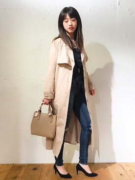 「Roomy's（ルーミーズ）のアイテム（パンプス）」を使った、YUNAさん（レディース・163cm）の冬コーディネート