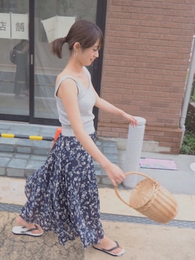 「Roomy's（ルーミーズ）のアイテム（スカート）」を使った、YUNAさん（レディース・163cm）の夏コーディネート