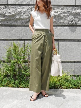 「Roomy's（ルーミーズ）のアイテム（その他パンツ）」を使った、YUNAさん（レディース・163cm）の夏コーディネート