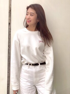 「Vicente（ヴィセンテ）のアイテム（Tシャツ/カットソー）」を使った、YUNAさん（レディース・163cm）の秋コーディネート