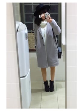 「sango（sango）のアイテム（ノーカラージャケット）」を使った、usamiさん（レディース・159cm）の秋コーディネート