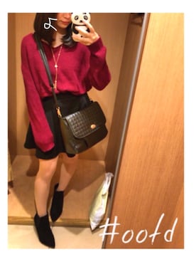 「Honeys（ハニーズ）のアイテム（ブーティ）」を使った、usamiさん（レディース・159cm）の冬コーディネート