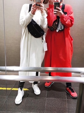 「Maison Margiela（メゾンマルジェラ）のアイテム（バッグ、ブラック系）」を使った、n0nさん（レディース・162cm）の春コーディネート