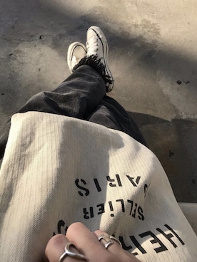 「HERMES（エルメス）のアイテム（トートバッグ、ベージュ系）」を使った、n0nさん（レディース・162cm）の春コーディネート