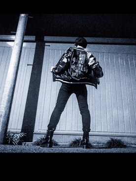 「KaneZ（ケインズ）のアイテム（ハンチング/ベレー帽）」を使った、菊地光一さん（メンズ・178cm）の冬コーディネート