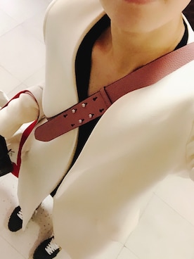 「BURBERRY（バーバリー）のアイテム（ショルダーバッグ、ピンク系）」を使った、苯蛋Yさん（レディース・165cm）の春コーディネート