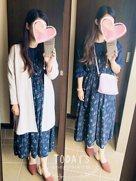 「4℃（ヨンドシー）のアイテム（バッグ）」を使った、桜咲さん（レディース・157cm）の冬コーディネート