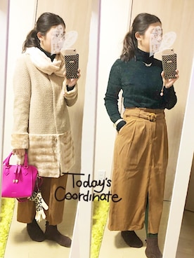 「grove（グローブ）のアイテム（その他アウター）」を使った、桜咲さん（レディース・157cm）の冬コーディネート