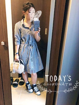 「CLATHAS（クレイサス）のアイテム」を使った、桜咲さん（レディース・157cm）の夏コーディネート