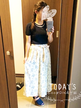 「スカーチョコーデ」｜桜咲さん（レディース・157cm）の夏コーディネート
