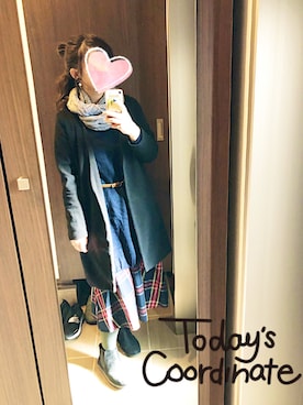「RETRO GIRL（レトロガール）のアイテム（ノーカラージャケット）」を使った、桜咲さん（レディース・157cm）の冬コーディネート