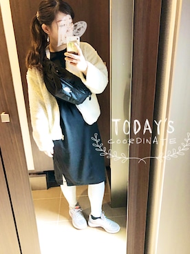 「ザノースフェイス」｜「アイテム（その他アウター）」を使った、桜咲さん（レディース・157cm）の冬コーディネート