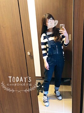 「 ボーダー柄」｜桜咲さん（レディース・157cm）の春コーディネート