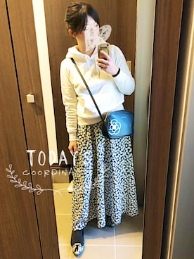 「CLATHAS（クレイサス）のアイテム」を使った、桜咲さん（レディース・157cm）の冬コーディネート