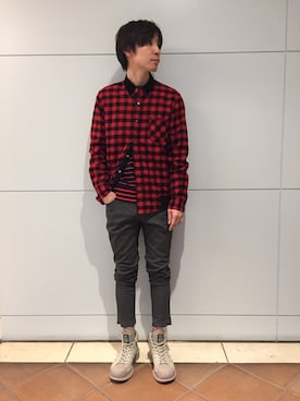 「Sacai（サカイ）のアイテム（シャツ/ブラウス）」を使った、fujisakiさん（メンズ・172cm）の冬コーディネート