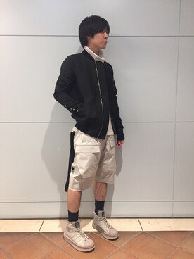 「RickOwens×adidas」｜「アイテム（ジャケット/アウター）」を使った、fujisakiさん（メンズ・172cm）の冬コーディネート