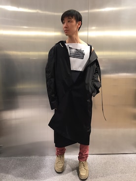 「RAF SIMONS（ラフシモンズ）のアイテム」を使った、fujisakiさん（メンズ・172cm）の冬コーディネート