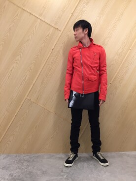 「Rick Owens（リックオウエンス）のアイテム（ジャケット/アウター）」を使った、fujisakiさん（メンズ・172cm）の春コーディネート