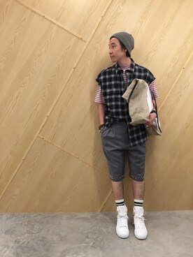 「DISCOVERED（ディスカバード）のアイテム（パンツ）」を使った、fujisakiさん（メンズ・172cm）の春コーディネート