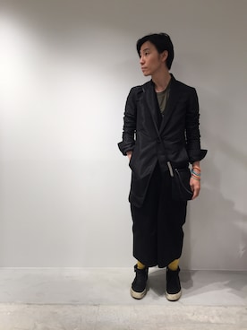 「RICK OWENS」｜「アイテム（オールインワン・サロペット）」を使った、fujisakiさん（メンズ・172cm）の夏コーディネート