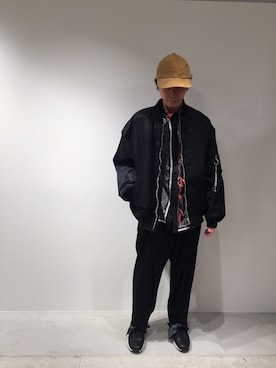 「アイテム（MA-1）」を使った、fujisakiさん（メンズ・172cm）の夏コーディネート