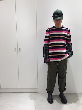 「JOHN LAWRENCE SULLIVAN（ジョンローレンスサリバン）のアイテム（帽子）」を使った、fujisakiさん（メンズ・172cm）の秋コーディネート