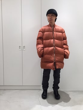 「RICK OWENS」｜「アイテム（ハンチング/ベレー帽）」を使った、fujisakiさん（メンズ・172cm）の秋コーディネート