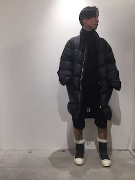 「Rick Owens（リックオウエンス）のアイテム（ジャケット/アウター）」を使った、fujisakiさん（メンズ・172cm）の秋コーディネート
