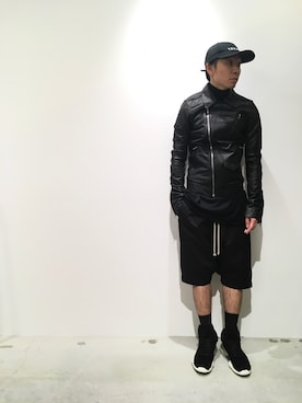 「RickOwens×adidas」｜「アイテム（ジャケット/アウター）」を使った、fujisakiさん（メンズ・172cm）の秋コーディネート