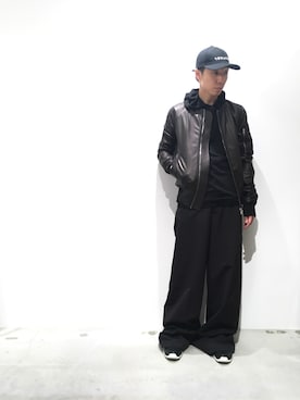 「RickOwens×adidas」｜「アイテム（ジャケット/アウター）」を使った、fujisakiさん（メンズ・172cm）の秋コーディネート