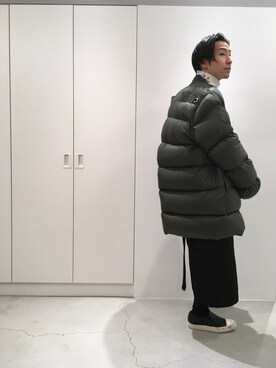 「Rick Owens（リックオウエンス）のアイテム（ジャケット/アウター）」を使った、fujisakiさん（メンズ・172cm）の秋コーディネート