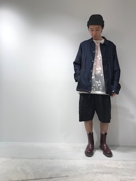 「Sacai（サカイ）のアイテム（ブーツ）」を使った、fujisakiさん（メンズ・172cm）の冬コーディネート