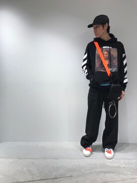 「JOHN LAWRENCE SULLIVAN（ジョンローレンスサリバン）のアイテム（スラックス）」を使った、fujisakiさん（メンズ・172cm）の春コーディネート
